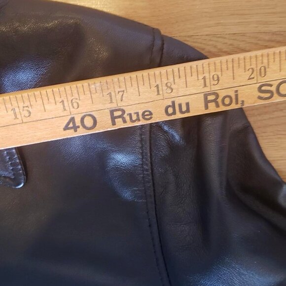 Black genuine leather coat large (medium) - Picture 4 of 10